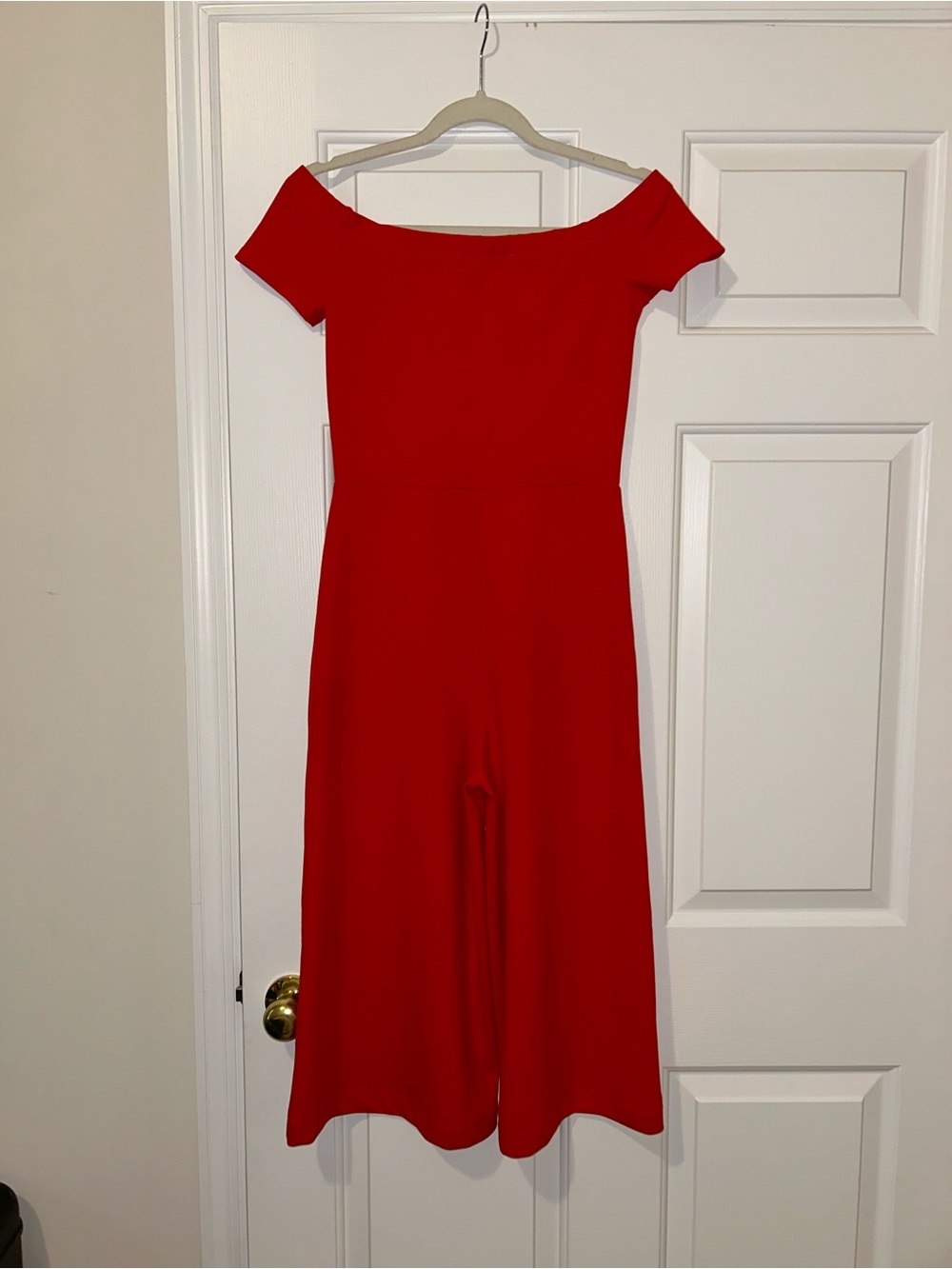 Karlie Red Off-Shoulder Jumpsuit